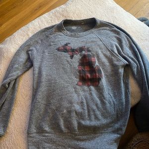 “Michigan” hand buffalos plaid sweatshirt